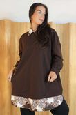 Oris 2 in 1 Pocketed Shirt Sweatshirt Barocco Chocolate